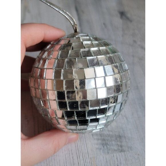 Rustic vintage disco ball ornament Xmas party unique - Picture 2 of 13